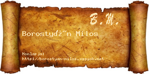 Borostyán Milos névjegykártya